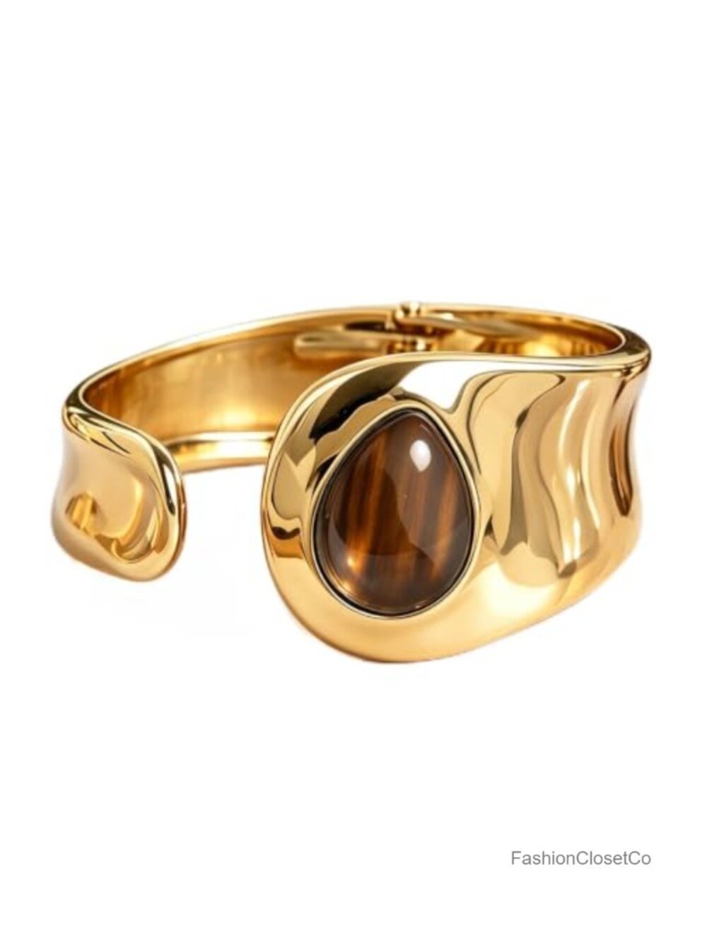 Gold Plated Wide Open Cuff Bracelet Women Boho Statement Jewelry